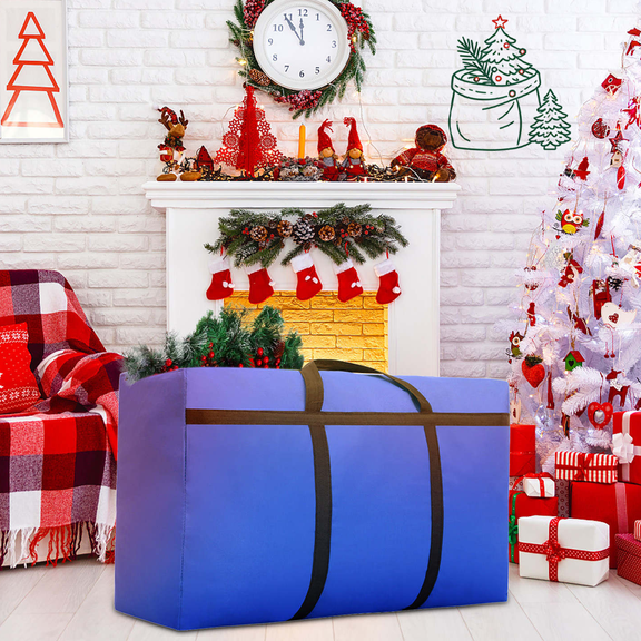 35.43×18.90×11.02 Inches 600D Heavy‑Duty Oxford Christmas Storage Bag, Artificial Christmas Tree Storage Cover, Xmas Decor for Holiday Storage, Large Capacity Holiday Storage for New Year Home Decor