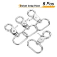 thumbnail image 3 of Uxcell 6 Pack Swivel Snap Hook, 25mm(1") Trigger Snap Heavy Duty Metal Lobster Claw Clasp Lanyard Clips for Straps Bags Belting Leathercraft, Silver White, 3 of 6