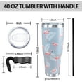 thumbnail image 2 of Flamingo Tumbler, 40 Oz Tumbler with Handle and Straw, Flamingo Cup/Coffee Cup/Water Bottle, Flamingo Decor/Ornaments/Stuff - Pink Flamingo Gifts for Women, Girls, Kids, 40 Ounce Tumbler with Handle, 2 of 6