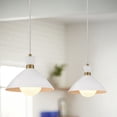 thumbnail image 4 of 83257MW-HB Lark Simon - 1 Light Pendant In Mid-Century Modern Style-10 Inches Tall and 13 Inches Wide-Matte White/Heritage Brass Finish, 4 of 18