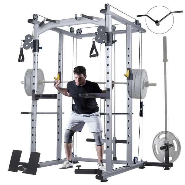 ELEVTAB Multi-Function Power Rack Cage, 1400 lbs Weight Cage with Cable Crossover Machine