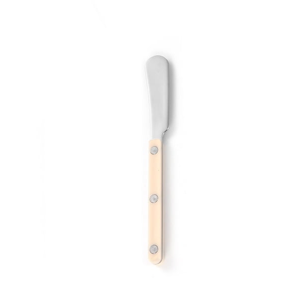 Nvzi Rivet Clamp Handle Kitchen Stainless Steel Silverware Tableware Flatware Cutlery Butter Knife Western Tableware -Beige,4 pieces