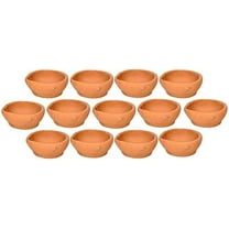 Indian Traditional Diwali Diya Handmade Clay Oil Diya Lamps for Puja Decoration deepawali Home Decor - 21 Piece - Free Cotton Batti Pack