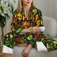 thumbnail image 6 of Haiem Happy Halloween Floral Pattern Women’s Long-sleeve Sleepwear,Sleepwear Set,2-piece Loungewear Set,Soft PJs Comfy Nightwear with Pockets-XX-Large, 6 of 7