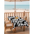 thumbnail image 2 of Outdoor Tablecloth with Umbrella Hole for Patio/Picnic/Party/Camping, Black Leaves Waterproof Table Cloth Rectangle Table Cover Washable, Farmhouse Botanical Leaf Branch Vintage Modern (60"x 102"), 2 of 9