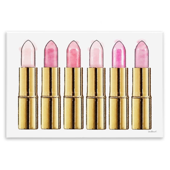 Stupell Industries Glam Pink Gold Lipstick Glam Fashion Wall Plaque Art, 15 x 10, by Amanda Greenwood