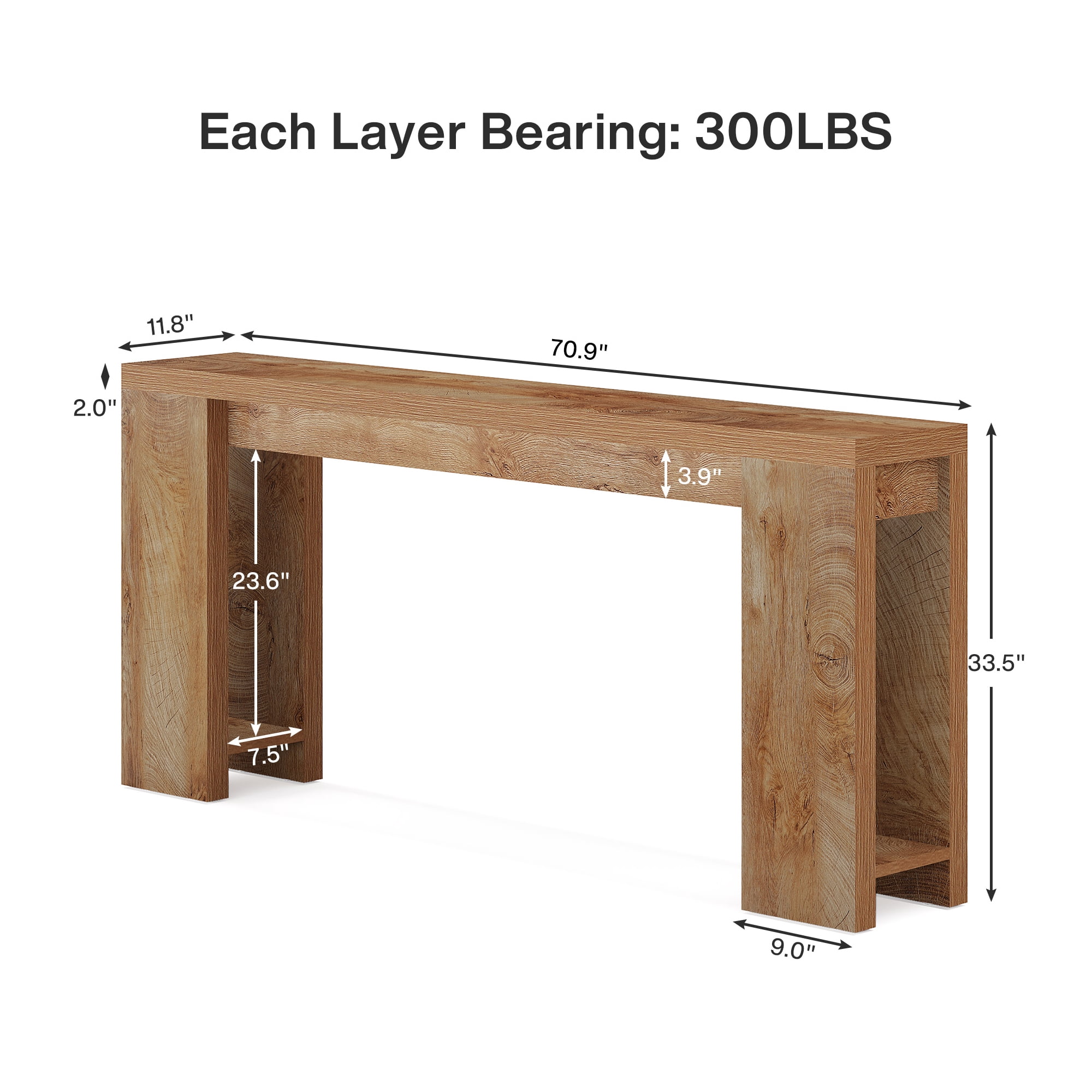 MAYEERTY Stylish Console Table with Abstract Texture Top, Clutter-Free Storage for Collectibles