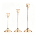 thumbnail image 2 of 3PCS Vintage Gold Taper Candlestick Holders for Table Decor, Tall Sturdy Metal Build, Fits Pillar Candles, Great for Wedding Fireplace & Dining Centerpieces, Ideal Housewarming Gift, 2 of 7