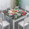 thumbnail image 3 of Pioneer Flower Floral Print Pattern Square Fitted Tablecloth with Elastic Edge,Square Table Cover,Washable Elastic Table Cover for Home Kitchen Party Decor 34"x34", 3 of 6