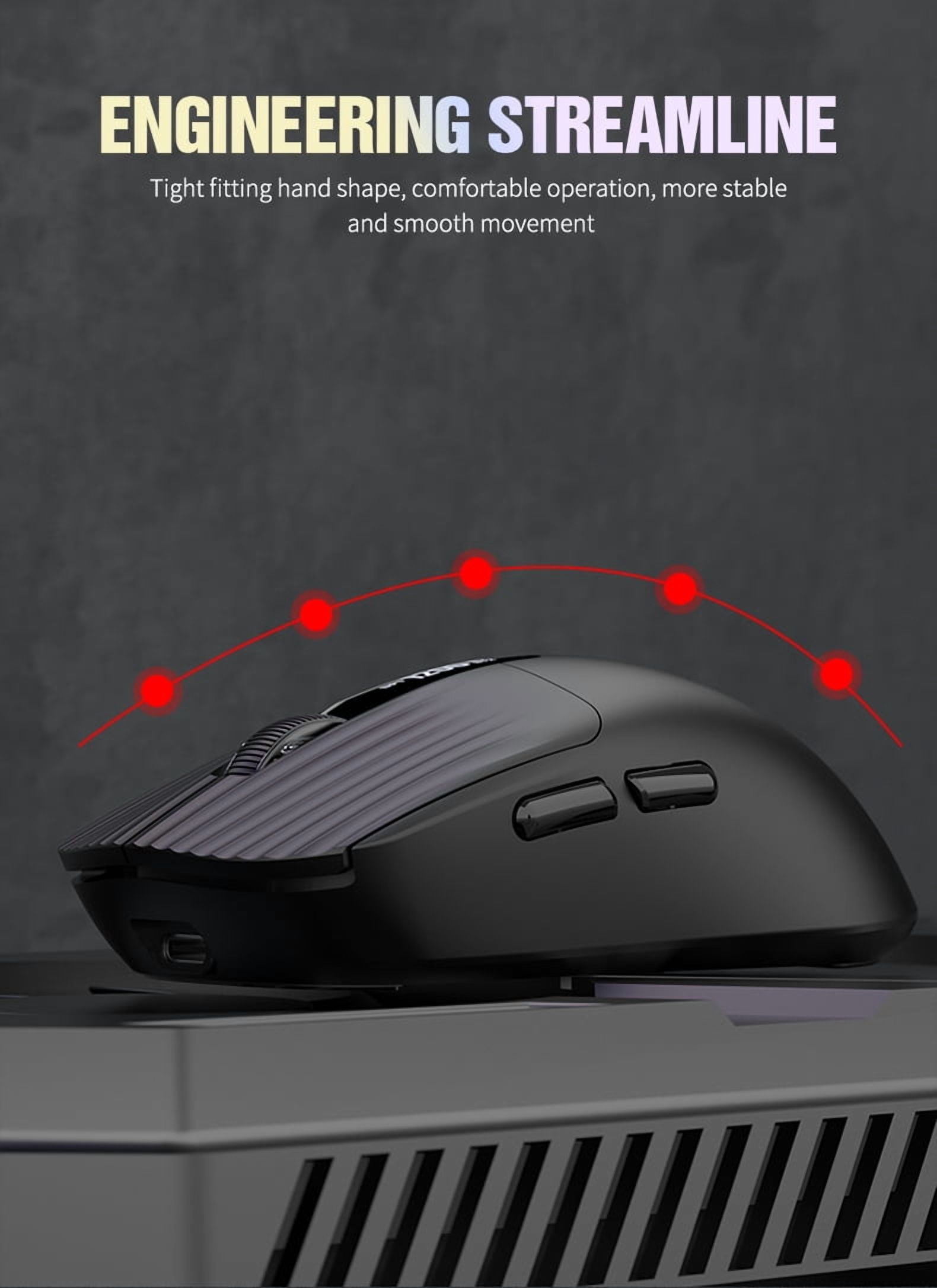 Wireless mouse, 2,4G dual-mode wireless, optical motion detection, right hand, USB C-type charging, rechargeable lithium battery, wireless mouse for office and home computers