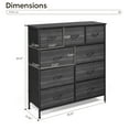 thumbnail image 5 of Ktaxon Dresser with 6 Big 3 Small Drawers - Furniture Storage Tower Unit, Steel Frame, Wood Top, Easy Pull Fabric Bins, Black, 5 of 10