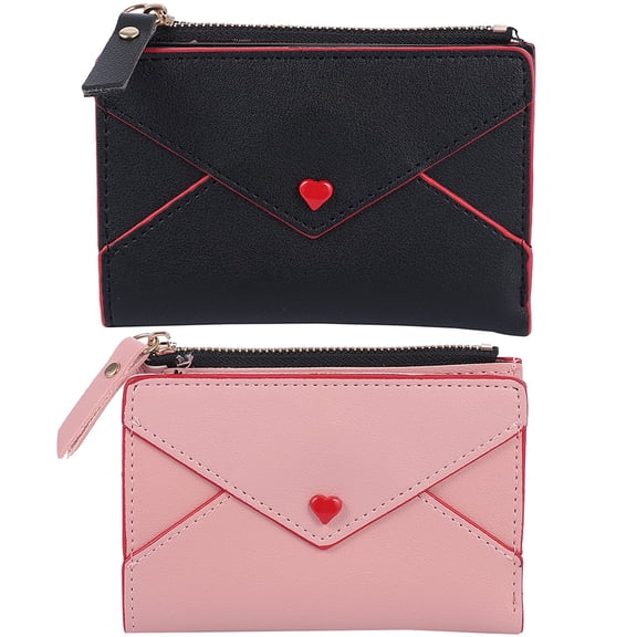 MLINS 2 Pcs Wallet Zipper Closure Women Women's