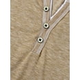 thumbnail image 5 of FASHIONWT Men Melange Jersey Shirts Summer Short Sleeve Button Henley T-Shirts, 5 of 7