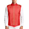 thumbnail image 2 of Men's Military Drummer Boy Vest Marching Band Jacket Sleeveless Hussar Waistcoat Nutcracker Ringmaster Cosplay Costume for Halloween Party Performance, 2 of 9