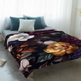 thumbnail image 4 of Seasonal Botanical Blooms Blanket Soft Cozy Warm Throw Blanket for Couch, Plush Fuzzy Flannel Fleece Blankets for Sofa, Vintage Floral Spring Bed Blankets Lightweight Gifts for Women, 50"x80", 4 of 9