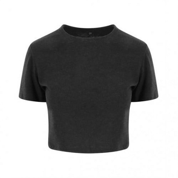 AWDis Just Ts - Camiseta estilo cropped para mujer (Negro moteado)