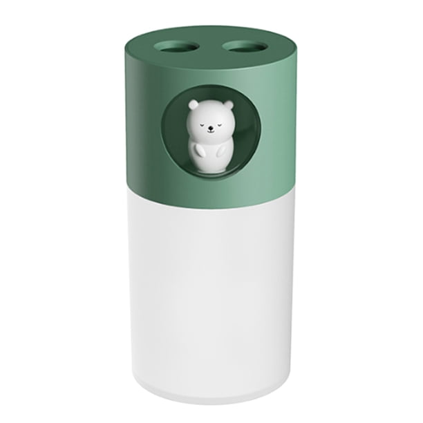 Humidificador de aire para mascotas yeacher 280ML 2 boquillas USB con rociador de niebla luz nocturna verde