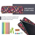 thumbnail image 5 of Cauagu Apricot color Skull flower Print Leather Pencil Pen Case - Stationery Bag Portable Stationery Bag Big Capacity Pencil Pouch Cosmetic Organizer Bag for Men & Women, 5 of 7