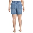 thumbnail image 3 of Terra & Sky Women's Plus Size Slouchy Pull-On Denim Shorts, 3 of 5