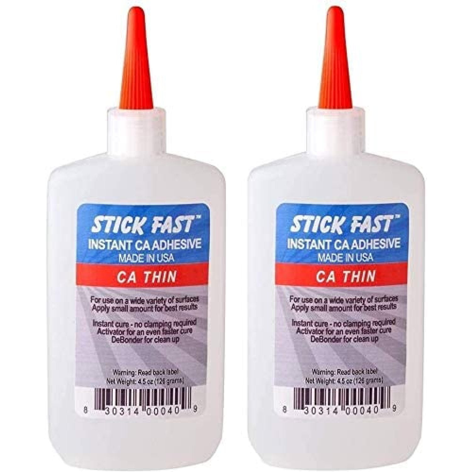 CA Adhesive, Thin 4.5 oz. (Pack of 2), Fast setting super glue perfect