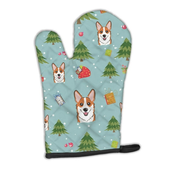 Carolines Treasures BB5043OVMT Christmas Red Corgi Oven Mitt Large multicolor