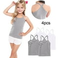 thumbnail image 2 of FamilyThread 4 Pack Girls Tank Tops Solid Sleeveless Undershirts Scoop Neck Undershirts Soft Tops For 1-13Y, 2 of 6