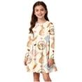 thumbnail image 1 of Robe à Manches Longues pour Filles, Robe Patineuse Évasée pour Enfants, Robe Décontractée Extensible à Col Rond pour l'École, Récitals, Fêtes, Automne, Hiver, Tailles 4-14, 1 of 8