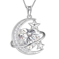 thumbnail image 1 of Juwaliy 13MM Mujeres Moon Star Necklace Corazón Piedra de Nacimiento de Abril 925 Plata de Ley Collar Celestial Dije Diamante Cristal Joyería Regalo de Navidad Cumpleaños San Valentín para, 1 of 10