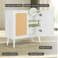 thumbnail image 6 of Nuu Garden Accent Storage Cabinet with Rattan Doors, Sideboard Buffet Cabinet, Wood Grain Coffee Bar Cabinet, Entryway Cabinet, Adjustable Shelves for Dining Room, Living Room, White, 6 of 10
