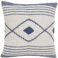 thumbnail image 3 of 20" X 20" Blue And White 100% Cotton Coastal Zippered Pillow, 3 of 10