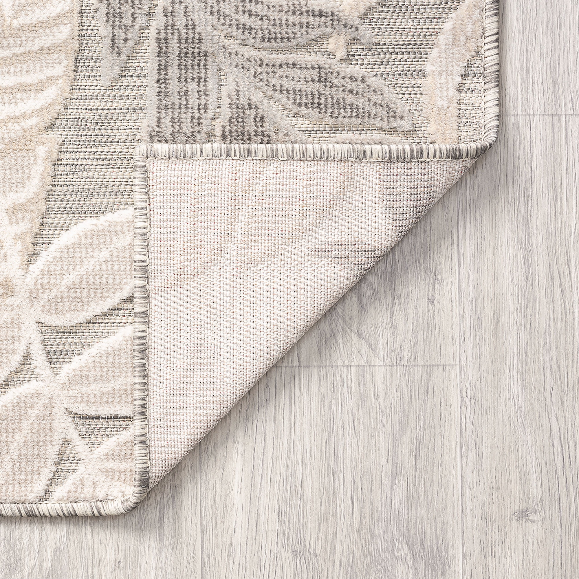 Bliss Rugs Floral Indoor Outdoor Rug Water Resistant Runner Rug for Patio, Hallway, Entryway, Deck, Gray ,2' x 8'
