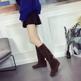 thumbnail image 4 of Combat Boots Womens Slouch Boots Teacher 2023 Fall Shoes For Women 2023 Thanksgiving Day Low-Heeled Mid Calf Boots Flat Boots For Clearence, 4 of 7