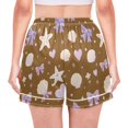thumbnail image 2 of Women's Silk Pajama Shorts Bow Shell Pajama Shorts Women's Casual Pajama Shorts with Pockets, 2 of 6