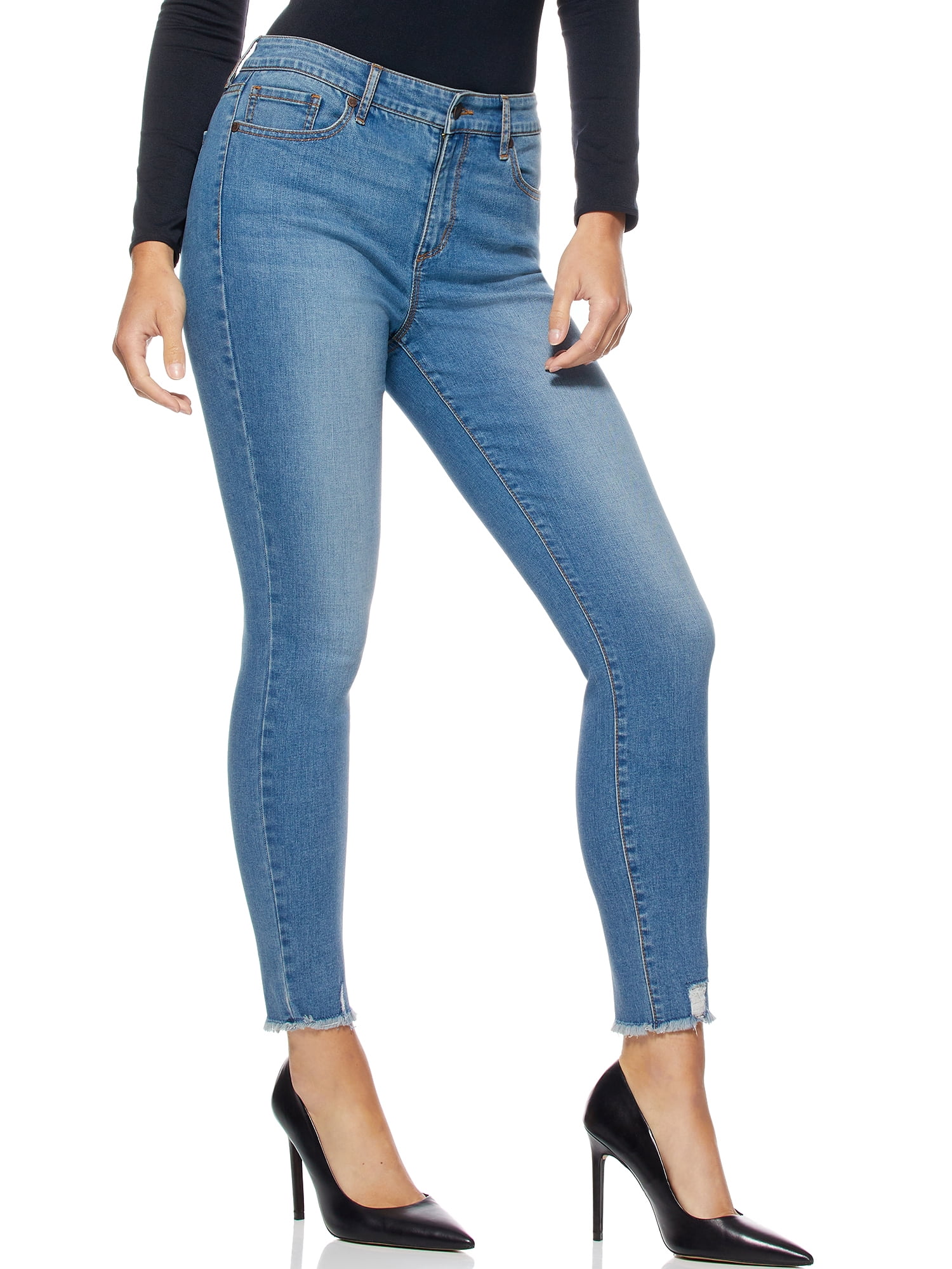 Sofia Jeans Women's Rosa Curvy High Rise Destructed Skinny Ankle Jeans