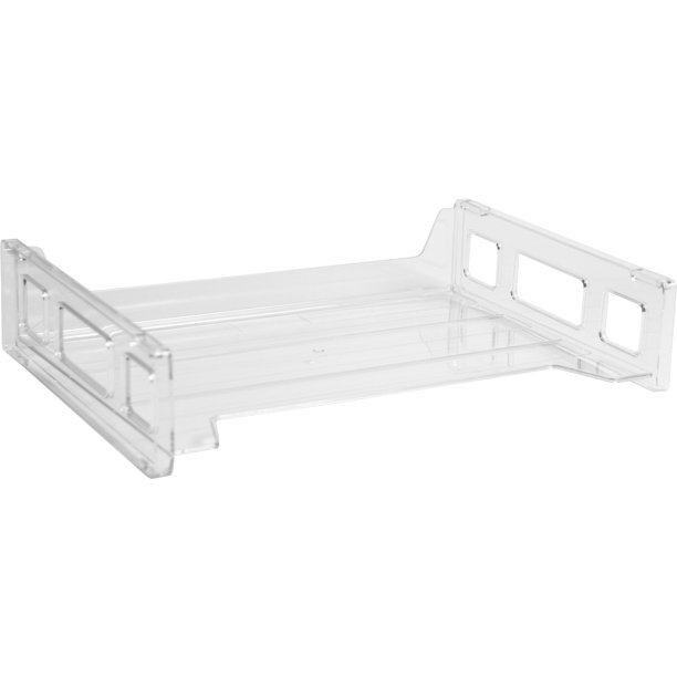 Business Source, Sideloading Stackable Letter Trays, 1 Each, Clear