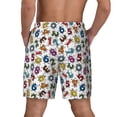 thumbnail image 3 of Kdxio Colorful Numbers Print Men's Swim Trunks with Compression Liner 7 Inch Inseam Quick Dry Swim Shorts, 3 of 7