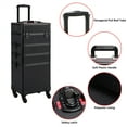 thumbnail image 3 of Alden Design Professional 4-in-1 Aluminum Travel Cosmetic Makeup Case, Black, 3 of 13