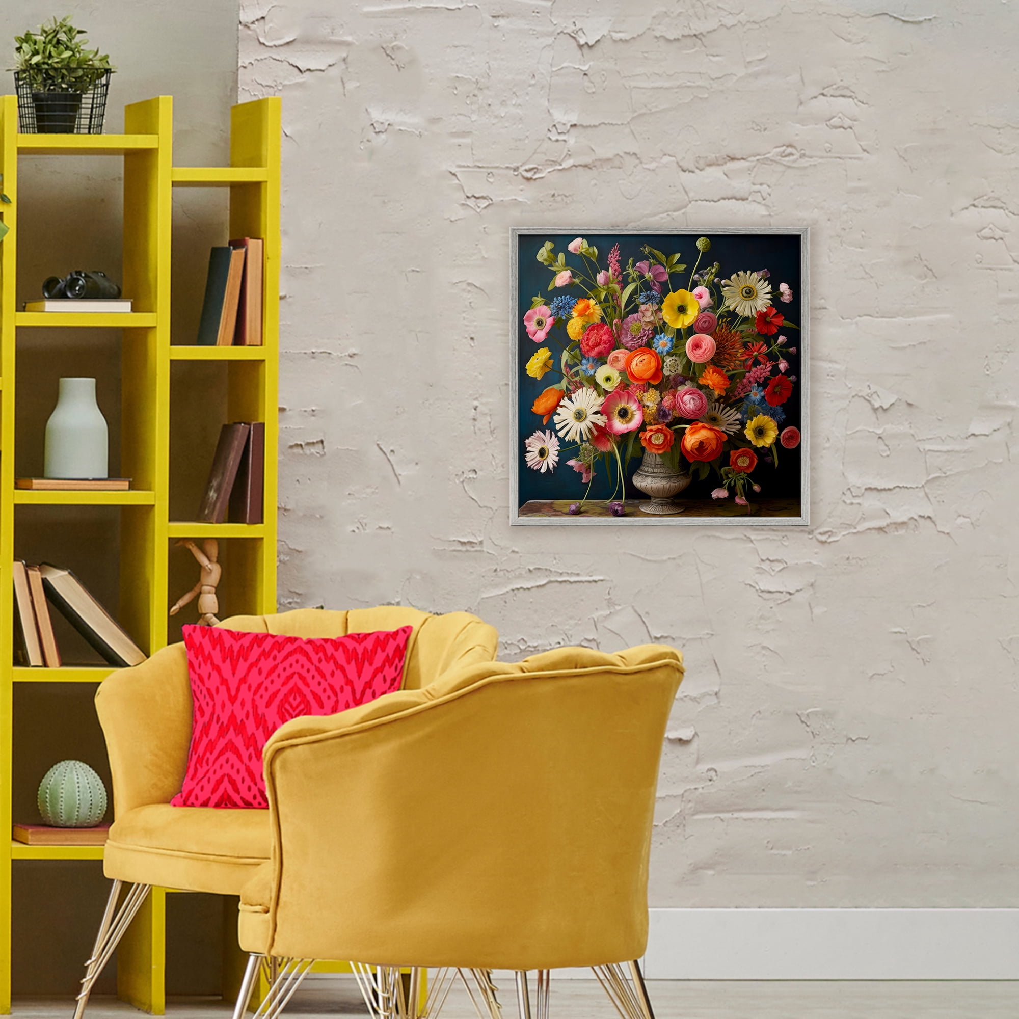 Stupell Industries Harmonious Garden Bouquet Gray Framed Giclee Art, design by Lazar Studio