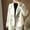 White Coats for Winter, variant on Women's Work Office Oversized Blazer Stretch Notched Lapel Long Sleeve Jacket Suit Business Casual Solid Color Button Coat White M