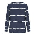 thumbnail image 4 of KBODIU Women's Classic Stripe Print Pullover Tops Oversized Casual Basic Long Sleeves Tunic Tops Round Neck Loose Fit Blouses Fall Clothes Sweatshirts Plus Size, 4 of 6