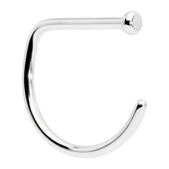 Body Candy Womens 18G Solid Grade 23 Titanium D Shaped Nose Ring Nose Stud Body Piercing Jewelry 3/8"