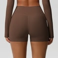 thumbnail image 5 of Ovticza Workout Biker Shorts Women - 3"/5"/8" High Waisted Tummy Control Spandex Booty Volleyball Shorts for Yoga Dance Brown S, 5 of 8