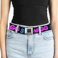 thumbnail image 5 of Buckle-Down Belt, Seatbelt Buckle Belt, Swagg Black Hot Pink Turquoise Purple Neon Green, 30 to 44 Inches, 5 of 9