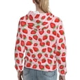 thumbnail image 7 of Lsque Strawberries Pattern Casual Women's Hoodie,Hooded Sweatshirt with Kangaroo Pocket,Pullover Hoodie with Eye-catching Drawstrings-Large, 7 of 7