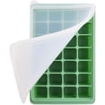 thumbnail image 1 of Bandeja de cubitos de hielo con tapa de silicona, moldes de silicona para bandeja de hielo de fácil liberación (28 rejillas, verde bambú) oso de fresa  Hogar, 1 of 6