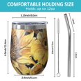 thumbnail image 5 of 12oz Stemless Wine Tumblers Yellow Sunflower Art Pattern Vacuum Insulated Stainless Steel Travel Tumbler Cups Mug with Lid and Straw for Champaign,Cocktail,Beer with Cleaning Brush, 5 of 5