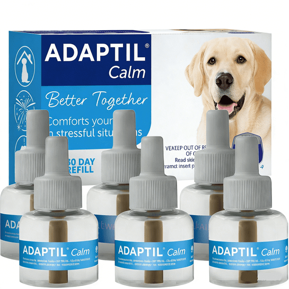 Dog Calming Diffuser 48ml (6 Refills) - Pheromone Anxiety Relief for Dogs, Reduces Barking & Stress