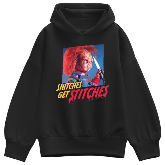 Chucky - Snitches Get Stitches - Women's Oversized Fleece Hoodie Sweatshirt