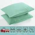 thumbnail image 4 of Flxxie 2 Pack Brushed Microfiber Toddler Pillowcases with Zipper Closure, Super Soft and Cozy Travel Pillow Covers, 13" x 18", Fits Pillows Sized 12"x16" 13"x18" 14"x19", Mint, 4 of 5