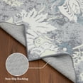 thumbnail image 3 of GlowSol 2 by 6 feet Hallway Runner Rug Modern Floral Machine Washable Mat Farmhouse Low Pile Kitchen Rug Runner for Laundry Room, Gray, 3 of 8